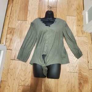 By como blu top blouse size L